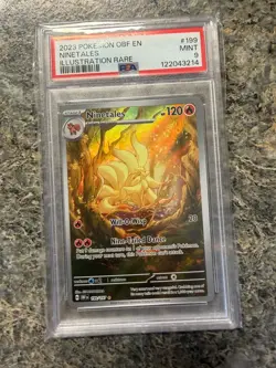 2023 POKEMON OBF EN-OBSIDIAN FLAMES ILLUSTRATION RARE #199 NINETALES PSA 9 - Image 1