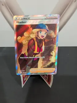 Pokemon TCG Worker 195/195 Silver Tempest Full Art Trainer Ultra Rare Holo - Image 1