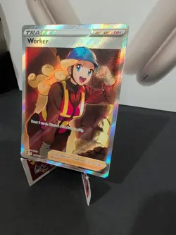 Pokemon TCG Worker 195/195 Silver Tempest Full Art Trainer Ultra Rare Holo - Image 2