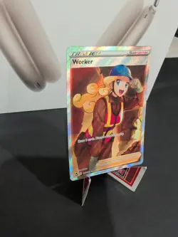 Pokemon TCG Worker 195/195 Silver Tempest Full Art Trainer Ultra Rare Holo - Image 3