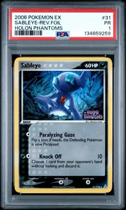 PSA 1 Sableye EX Holon Phantoms Reverse Holo Foil Stamped #31 2003 Pokemon PR - Image 1