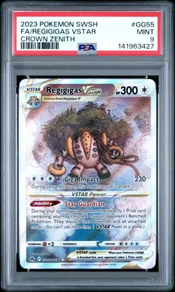2023 POKEMON SWORD & SHIELD CROWN ZENITH #GG55 FULL ART/REGIGIGAS VSTAR PSA 9 - Image 1