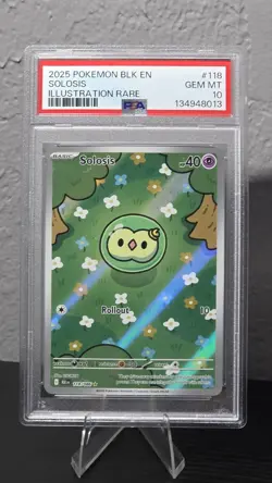 Pokemon Black Bolt Solosis Illustration Rare #118 PSA 10 - Image 1