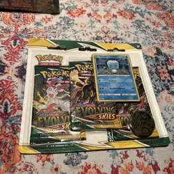 POKEMON SWORD SHIELD EVOLVING SKIES 3-PACK Blister BOOSTER EISCUE PROMO SEALED “ - Image 1