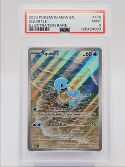 SQUIRTLE 2023 POKEMON S & V 151 ILLUSTRATION RARE MINT 170/165 PSA 9 Q0004 - Image 1