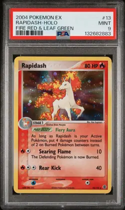2004 POKEMON EX FIRE RED & LEAF GREEN #13 RAPIDASH-HOLO PSA 9 - Image 1