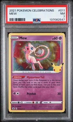 2021 POKEMON CELEBRATIONS #011 MEW PSA 7 - Image 1