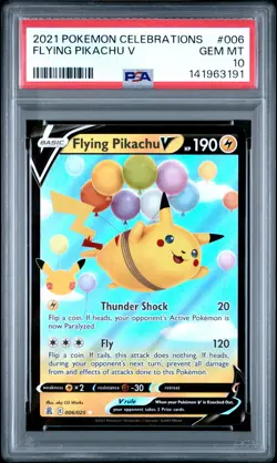 2021 POKEMON CELEBRATIONS #006 FLYING PIKACHU V PSA 10 - Image 1