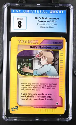 2002 Pokemon Expedition #137/165 Bill's Maintenance Reverse Holo CGC 8 - Image 1