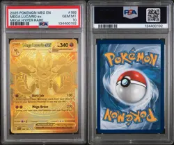 PSA 10 Mega Lucario ex Hyper Rare Gold #188 Mega Evolutions English Pokemon Gem - Image 3