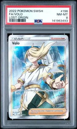 2022 POKEMON SWORD & SHIELD LOST ORIGIN #196 FULL ART/VOLO PSA 8 - Image 1