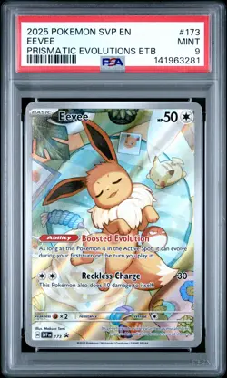 2025 POKEMON SVP EN-SV BLACK STAR PROMO #173 EEVEE PSA 9 - Image 1