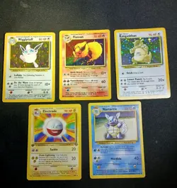 Pokemon Error Lot No Symbol Jungle Flareon Evolution Wartortle Base 1st Misprint - Image 1