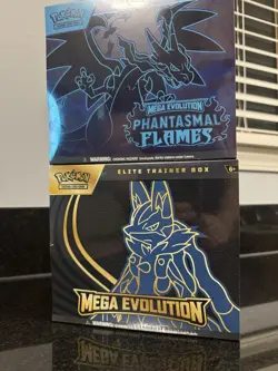 Pokemon TCG ETB Elite Trainer Boxes Phantasmal Flames Mega Evolution Lucario New - Image 1
