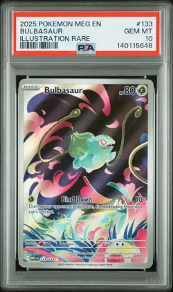 2025 POKEMON MEG EN-MEGA EVOLUTION ILLUSTRATION RARE #133 BULBASAUR PSA 10 - Image 1