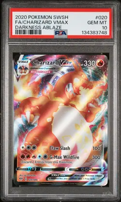 2020 POKEMON SWORD & SHIELD DARKNESS ABLAZE #020 FULL ART/CHARIZARD VMAX PSA 10 - Image 1