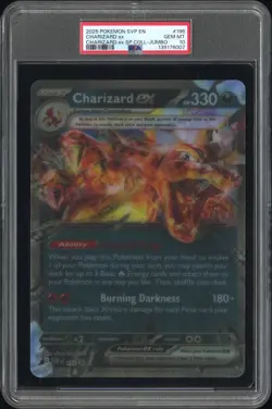 2025 POKEMON SVP EN-SV BLACK STAR PROMO JUMBO #196 CHARIZARD EX PSA 10 - Image 1