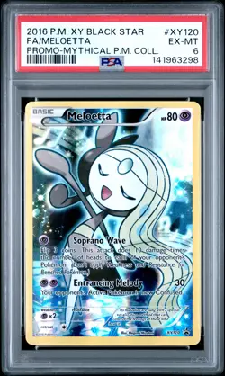 2016 POKEMON XY PROMO MYTHICAL POKEMON COLLECTION FULL ART/MELOETTA PSA 6 - Image 1