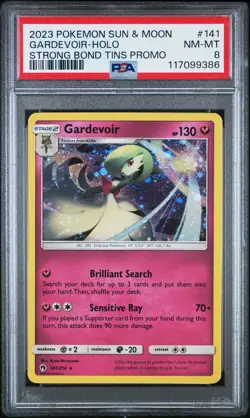 2023 POKEMON SUN & MOON STRONG BOND TINS PROMO #141 GARDEVOIR-HOLO PSA 8 - Image 1