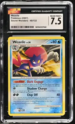 2007 Pokemon Secret Wonders #40/132 Weavile CGC 7.5 - Image 1