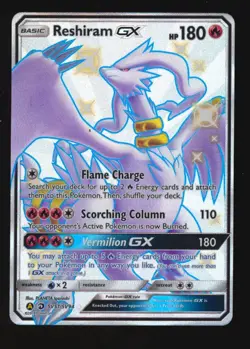2019 POKEMON SUN & MOON HIDDEN FATES FULL ART/RESHIRAM GX #SV51 PSA/CGC READY - Image 1