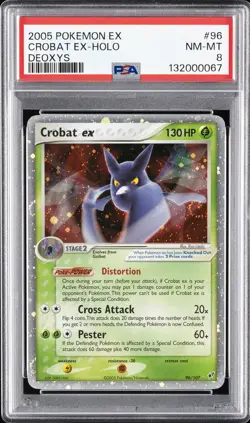 2005 POKEMON EX DEOXYS #96 CROBAT EX-HOLO PSA 8 - Image 1