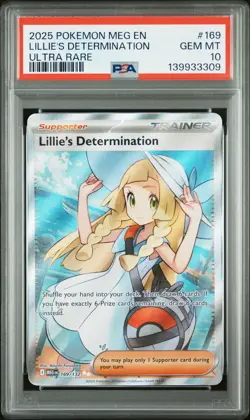 2025 POKEMON MEG EN-MEGA EVOLUTION ULTRA RARE #169 LILLIE'S DETERMINATION PSA 10 - Image 1