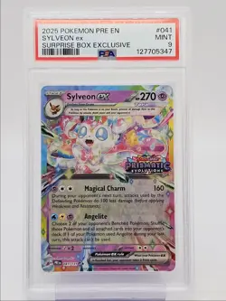 SYLVEON EX 2025 POKEMON PRISMATIC SURPRISE BOX DOUBLE RARE MINT PSA 9 Q0004 - Image 1