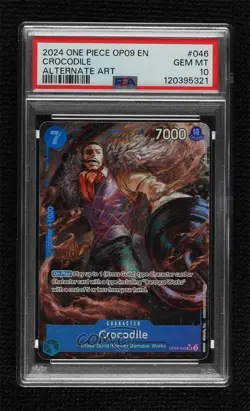 2024 One Piece Emperors in the New World OP09 SR Alt Art Crocodile PSA 10 GEM MT - Image 1