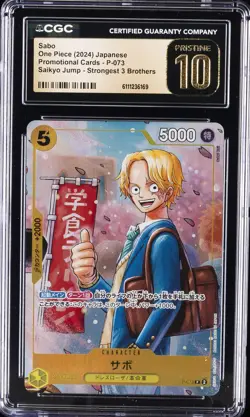 2024 ONE PIECE JAPANESE SAIKYO JUMP PROMO #P-073 SABO CGC 10 PRISTINE - Image 1
