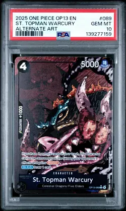 2025 ONE PIECE OP13-CARRYING ON HIS WILL ALTERNATE ART ST. TOPMAN WARCURY PSA 10 - Image 1
