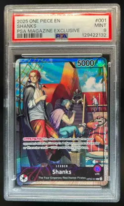 2025 One Piece Shanks PSA Magazine Exclusive #OP09-001 PSA 9 - Image 1