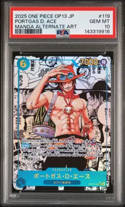 2025 ONE PIECE JPN CARRYING ON HIS WILL MANGA ALT ART PORTGAS D. ACE PSA 10 - Image 1