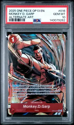 2025 ONE PIECE OP13-CARRYING ON HIS WILL ALTERNATE ART MONKEY D. GARP PSA 10 - Image 1