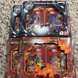 (4)ONE PIECE Illustration Box Vol 5 & Vol 6 NEW PRB-02 OP-13 Bundle TCG OP-14 - Image 1