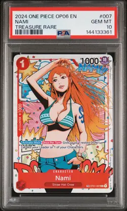 2024 ONE PIECE OP06-WINGS OF THE CAPTAIN TREASURE RARE #007 NAMI PSA 10 - Image 1