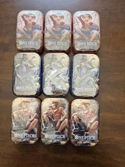(LOT OF 9) One Piece Card Game 2-Pack Mini Tin Set Vol 2 OP13 Fast - Image 1