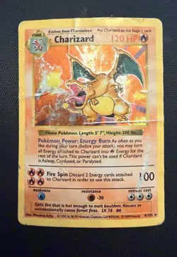 Pokemon Charizard 4/102 Base Set Holo Rare 120 HP 1999 Wizards English Card - Image 1