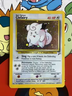 Pokemon TCG Clefairy Base Set 2 Holo Unlimited Rare Card 6/130 LP-SWIRL 💫 - Image 1