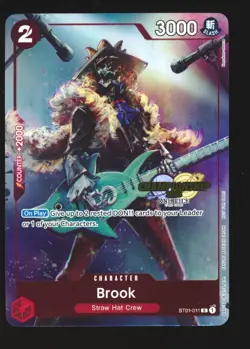 2023 One Piece Card Game TCG Championship Stamp Brook Promo GEM MINT - Image 1