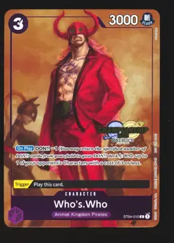 2023 One Piece Card Game Who's.Who ST04-010 Animal Kingdom CHAMPIONSHIP STAMP - Image 1