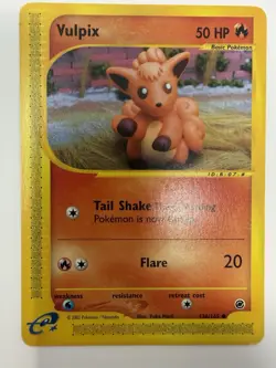 2002 Vulpix 136/165 Expedition Pokemon Card TCG Vintage Yuka Morii Non-Holo LP+ - Image 2