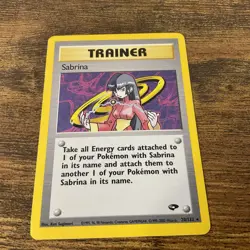 Pokemon TCG Sabrina Trainer Gym Challenge Holo Card 20/132 Rare - Image 3