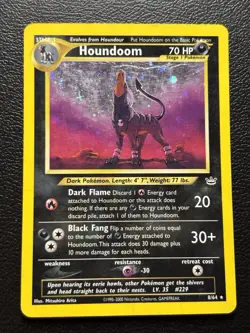 Pokemon TCG Houndoom Neo Revelation Holo Card 8/64 MP-HP - Image 1