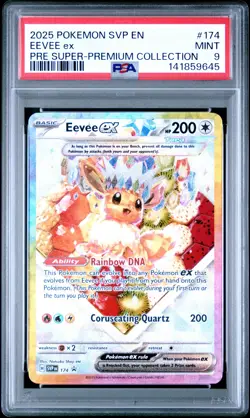 2025 POKEMON SVP EN-SV BLACK STAR PROMO #174 EEVEE EX PSA 9 - Image 1