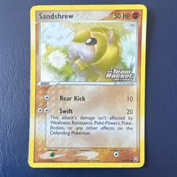 Pokemon Sandshrew EX Team Rocket Returns Reverse Holo 74/109 2004 Common - Image 1