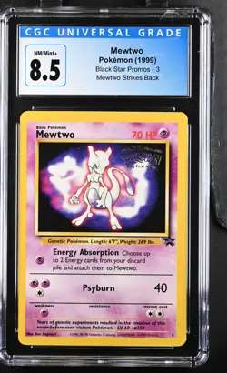 1999 Pokemon Mewtwo Black Star Movie Promo 3 - Graded CGC 8.5 - Image 1