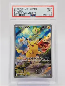 PIKACHU 2023 POKEMON S & V PROMO PALDEA EVOLVED ETB MINT #027 PSA 9 Q0004 - Image 1