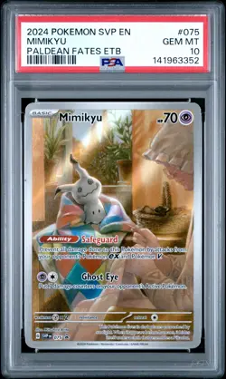 2024 POKEMON SVP EN-SV BLACK STAR PROMO #075 MIMIKYU PSA 10 - Image 1