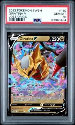 2022 POKEMON SWORD & SHIELD LOST ORIGIN #130 GIRATINA V PSA 10 - Image 1
